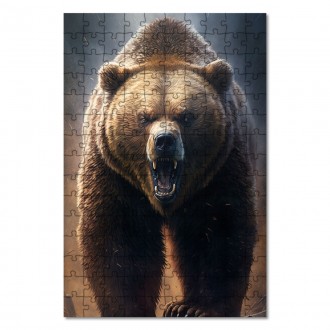 Drevené puzzle Veľký grizzly