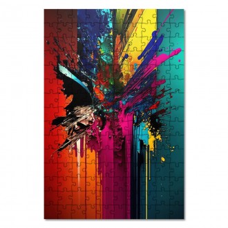 Drevené puzzle Moderné umenie - tekuté farby