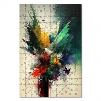 Drevené puzzle Moderné umenie - farebná abstrakcia