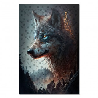 Drevené puzzle Krajina vlkov 3