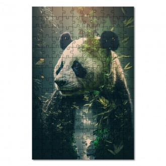 Drevené puzzle Panda v prírode