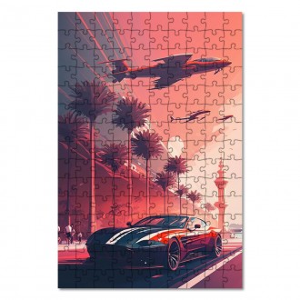 Drevené puzzle Moderné auto
