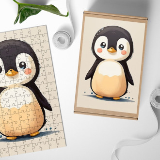 Drevené puzzle Malý tučniak