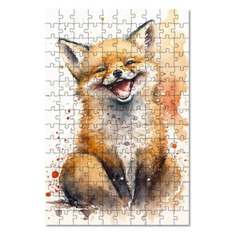 Drevené puzzle Akvarelová líška