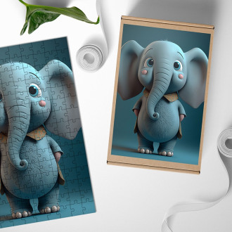 Drevené puzzle Animovaný slon