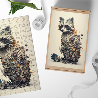 Drevené puzzle Kvetinový mýval