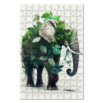 Drevené puzzle Prírodný slon