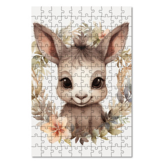 Drevené puzzle Mláďa osla v kvetoch