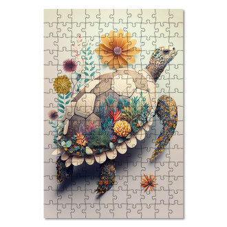 Drevené puzzle Kvetinová korytnačka