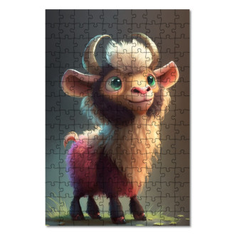 Drevené puzzle Roztomilá koza