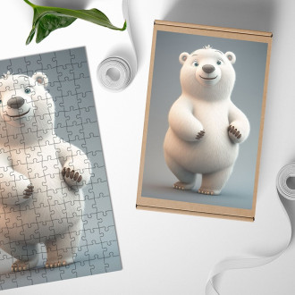 Drevené puzzle Animovaný ľadový medveď