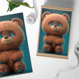 Drevené puzzle Animovaný medvedík