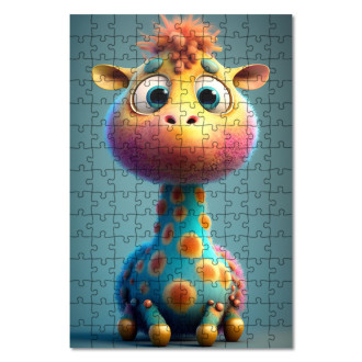 Dřevěné puzzle Roztomilá žirafa
