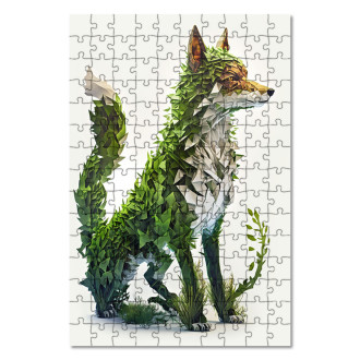 Drevené puzzle Prírodná líška