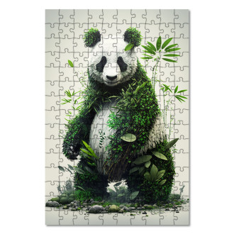 Drevené puzzle Prírodná panda