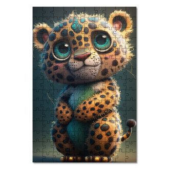 Drevené puzzle Animovaný leopard