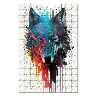 Drevené puzzle Graffiti vlk