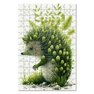 Drevené puzzle Prírodný ježko