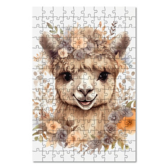 Drevené puzzle Mláďa ťavy v kvetoch