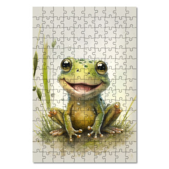 Drevené puzzle Akvarelová žaba