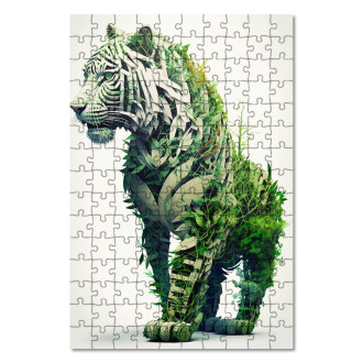 Drevené puzzle Prírodný tiger