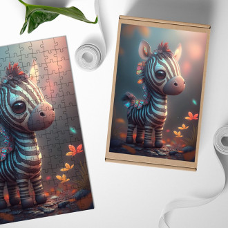 Drevené puzzle Roztomilá zebra