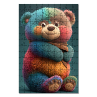 Drevené puzzle Dúhový medvedík