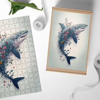 Drevené puzzle Kvetinový žralok