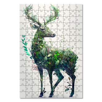 Drevené puzzle Prírodný jeleň