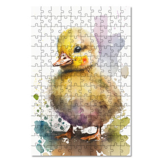 Drevené puzzle Akvarelová kačica