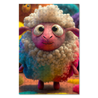 Drevené puzzle Roztomilá ovečka