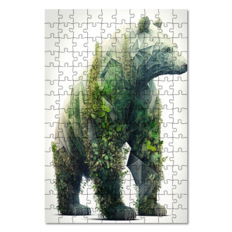 Drevené puzzle Prírodný medveď