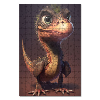 Drevené puzzle Animovaný dinosaur