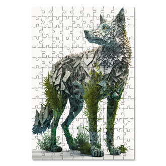 Drevené puzzle Prírodný vlk
