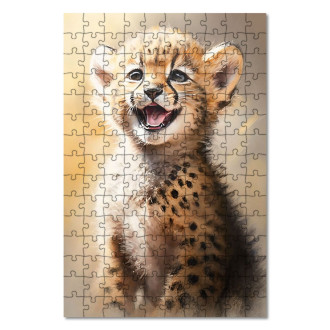 Drevené puzzle Akvarelový gepard