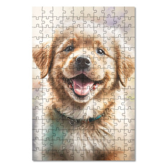 Drevené puzzle Akvarelový pes