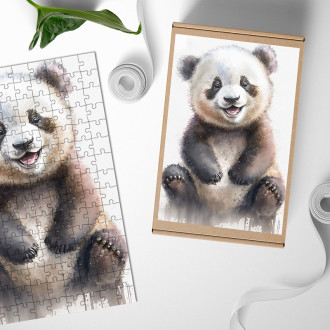 Drevené puzzle Akvarelová panda