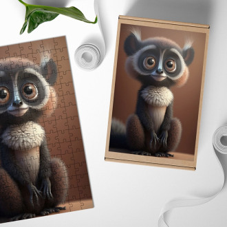 Drevené puzzle Animovaný lemur