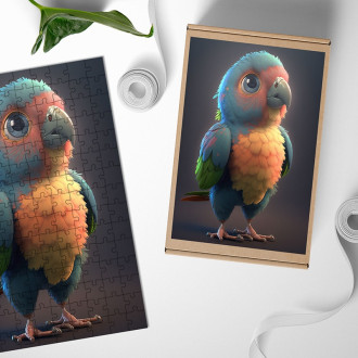 Drevené puzzle Roztomilý papagáj