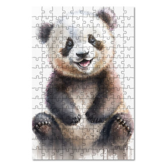 Drevené puzzle Akvarelová panda