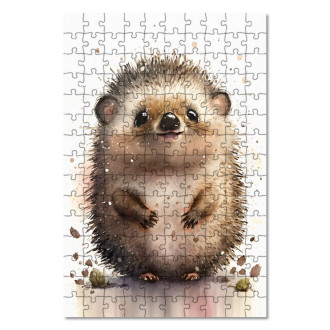 Drevené puzzle Akvarelový ježko