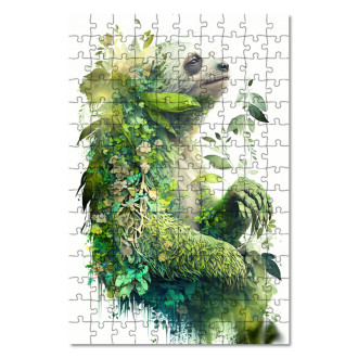 Drevené puzzle Prírodný leňoch