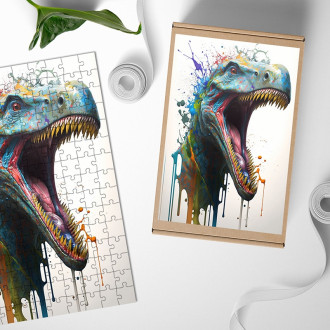 Drevené puzzle Graffiti dinosaur