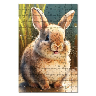Drevené puzzle Akvarelový zajac