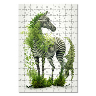 Drevené puzzle Prírodná zebra