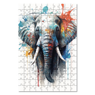 Drevené puzzle Graffiti slon