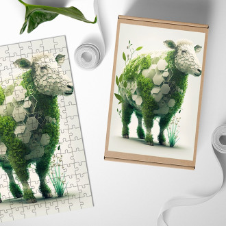 Drevené puzzle Prírodná krava