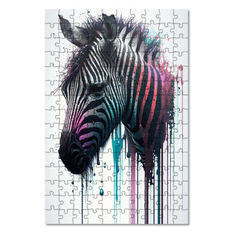 Drevené puzzle Graffiti zebra