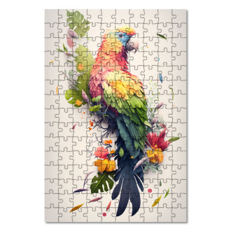 Drevené puzzle Kvetinový papagáj