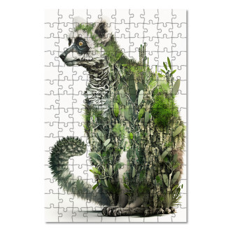 Drevené puzzle Prírodný lemur